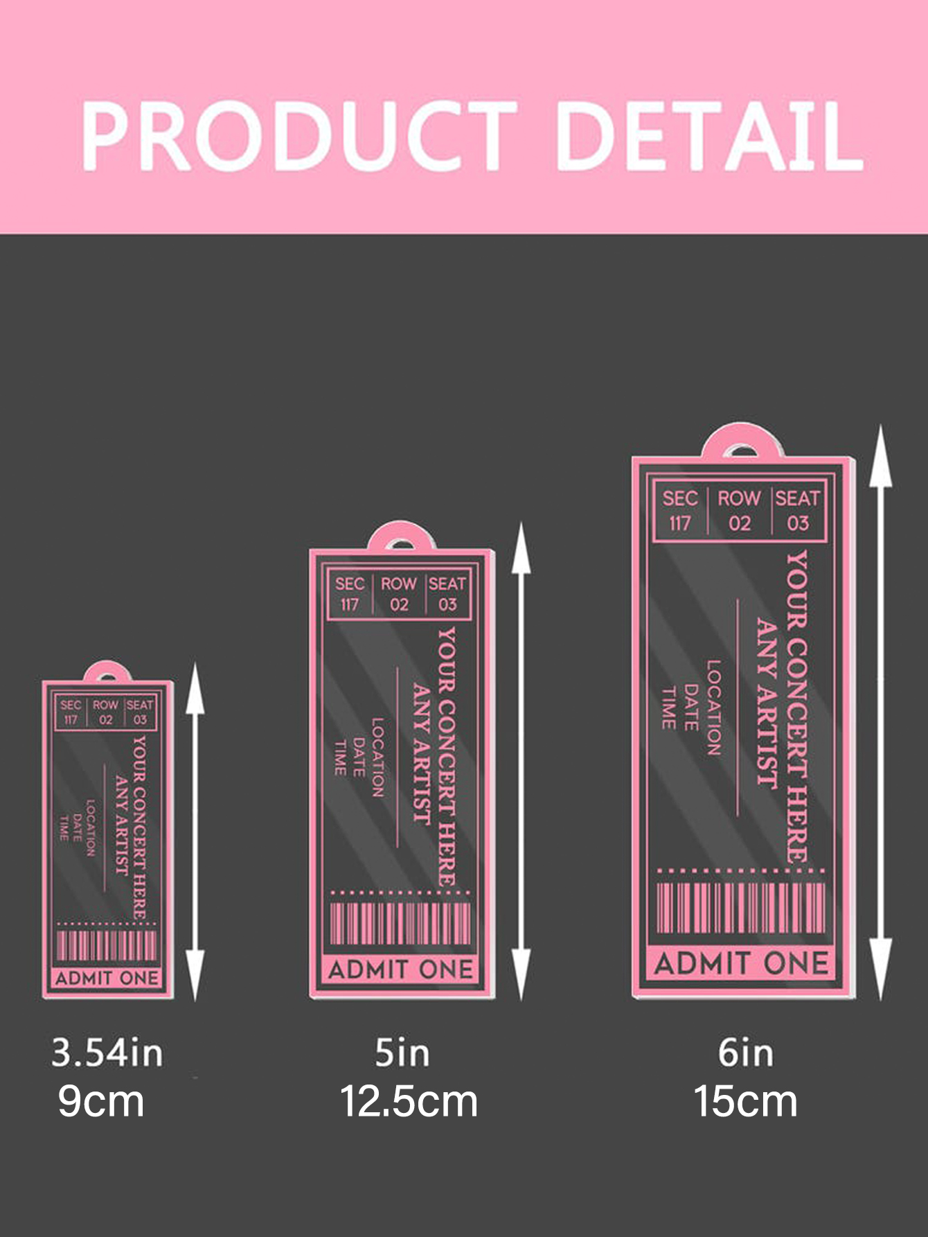 Custom Acrylic Concert Ticket Keychain